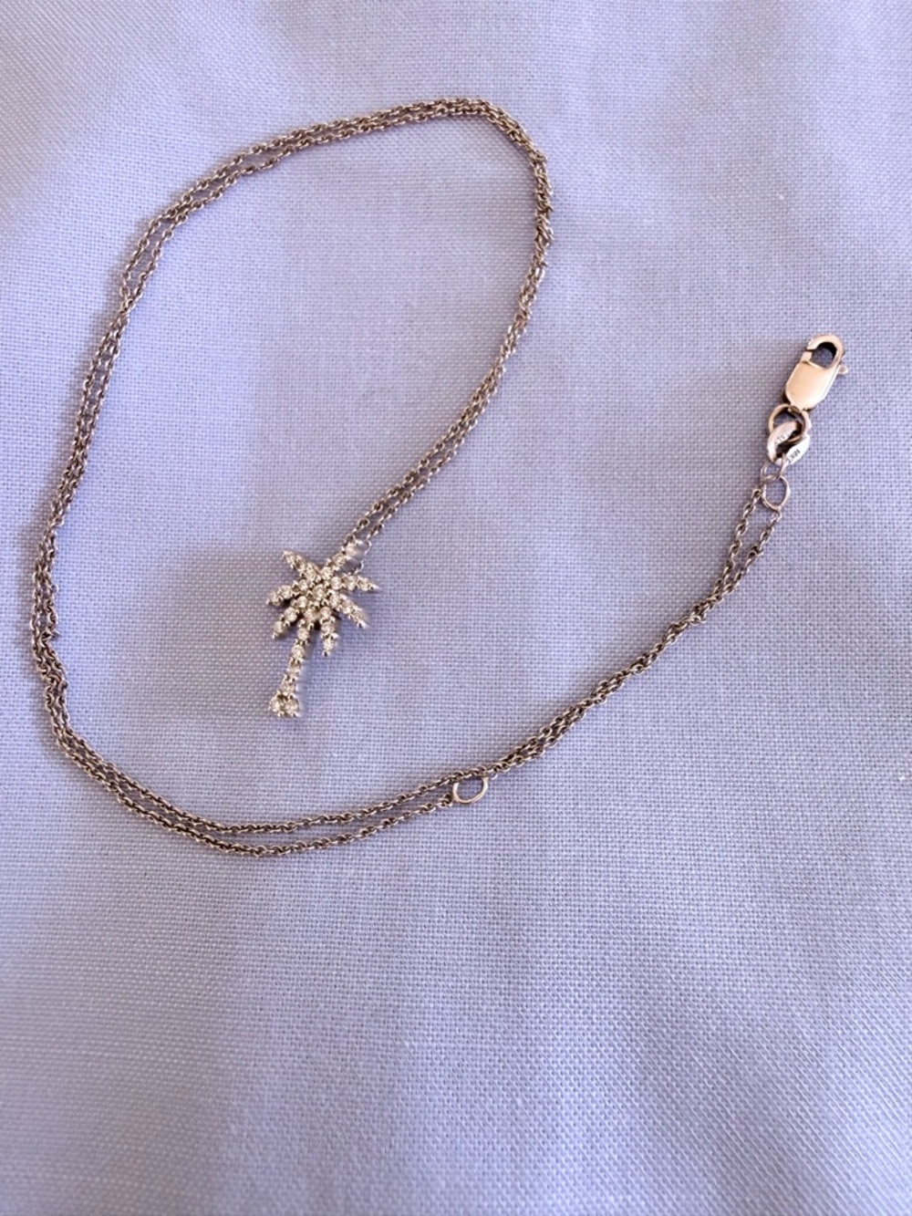Roberto Coin Tiny Treasures Palm Tree Pendant Necklace - 18k white gold